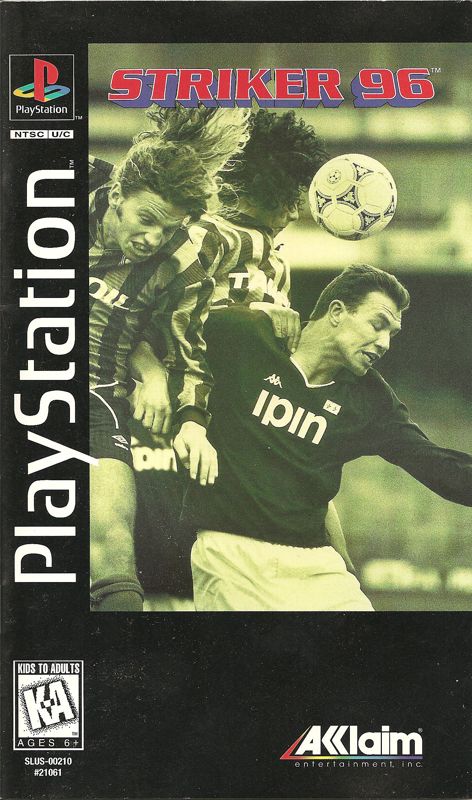 Striker '96 box art for Playstation